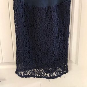 Maternity navy lace pencil skirt